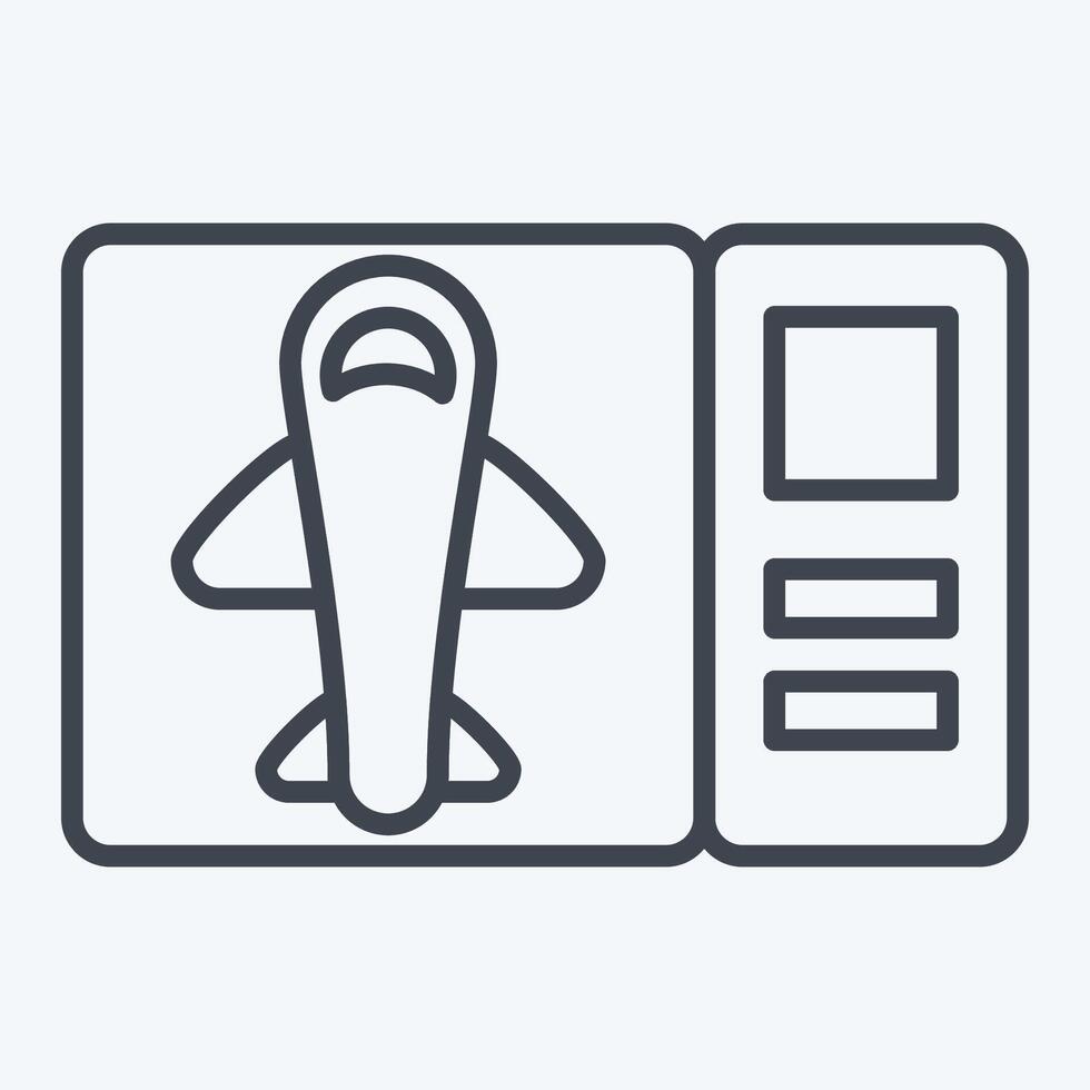 Icon Ticket. related to Travel symbol. line style. design editable vector