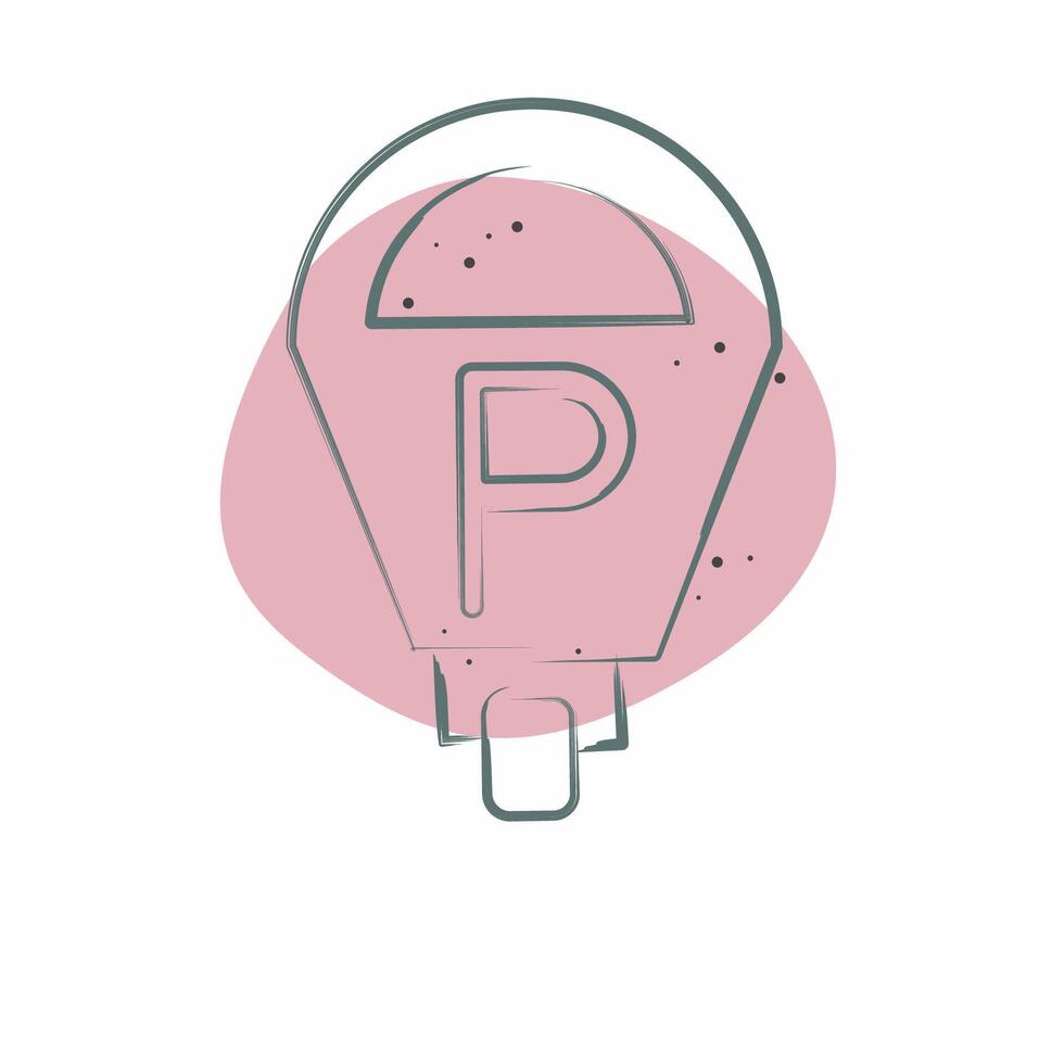 Icon Parking Meter. related to Parking symbol. Color Spot Style. design editable vector