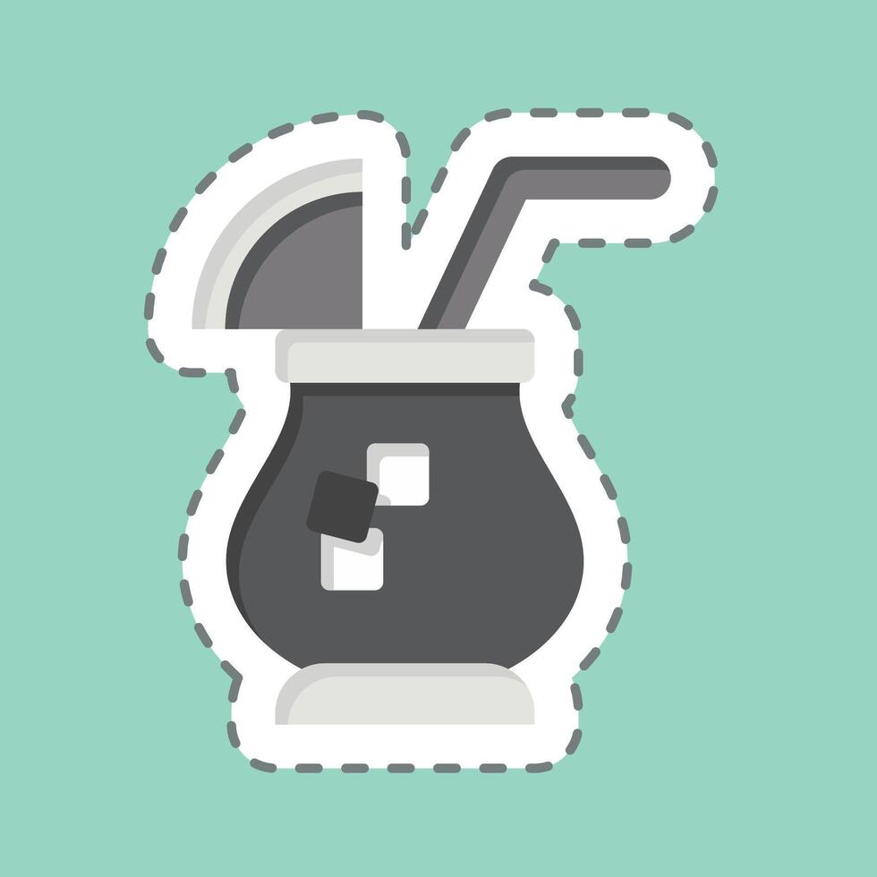 Sticker line cut Cocktail. related to Summer symbol. design editable vector