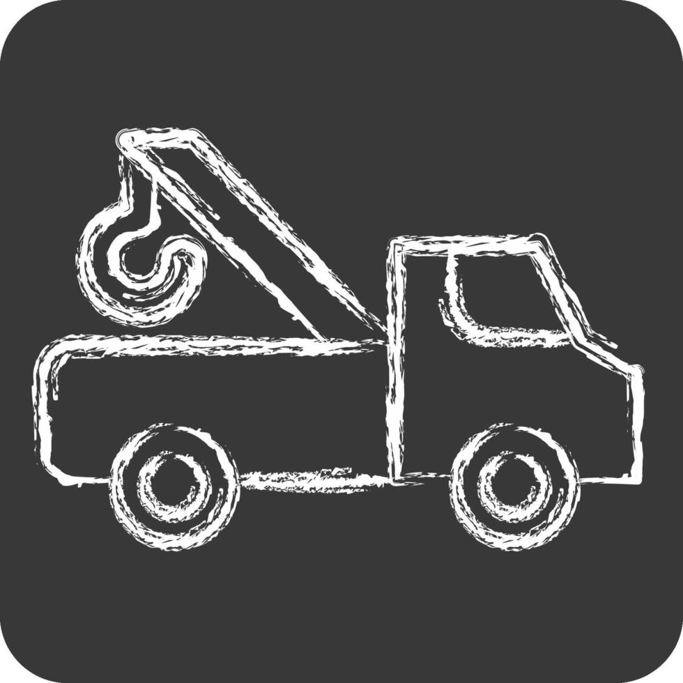 Icon Tow Truck. related to Parking symbol. chalk Style. design editable vector