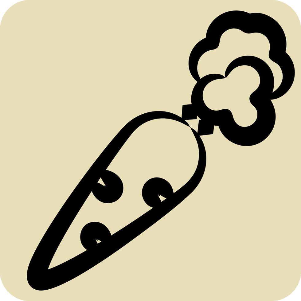 Icon Vegetarian Food. related to Restaurant symbol. hand drawn style. design editable vector