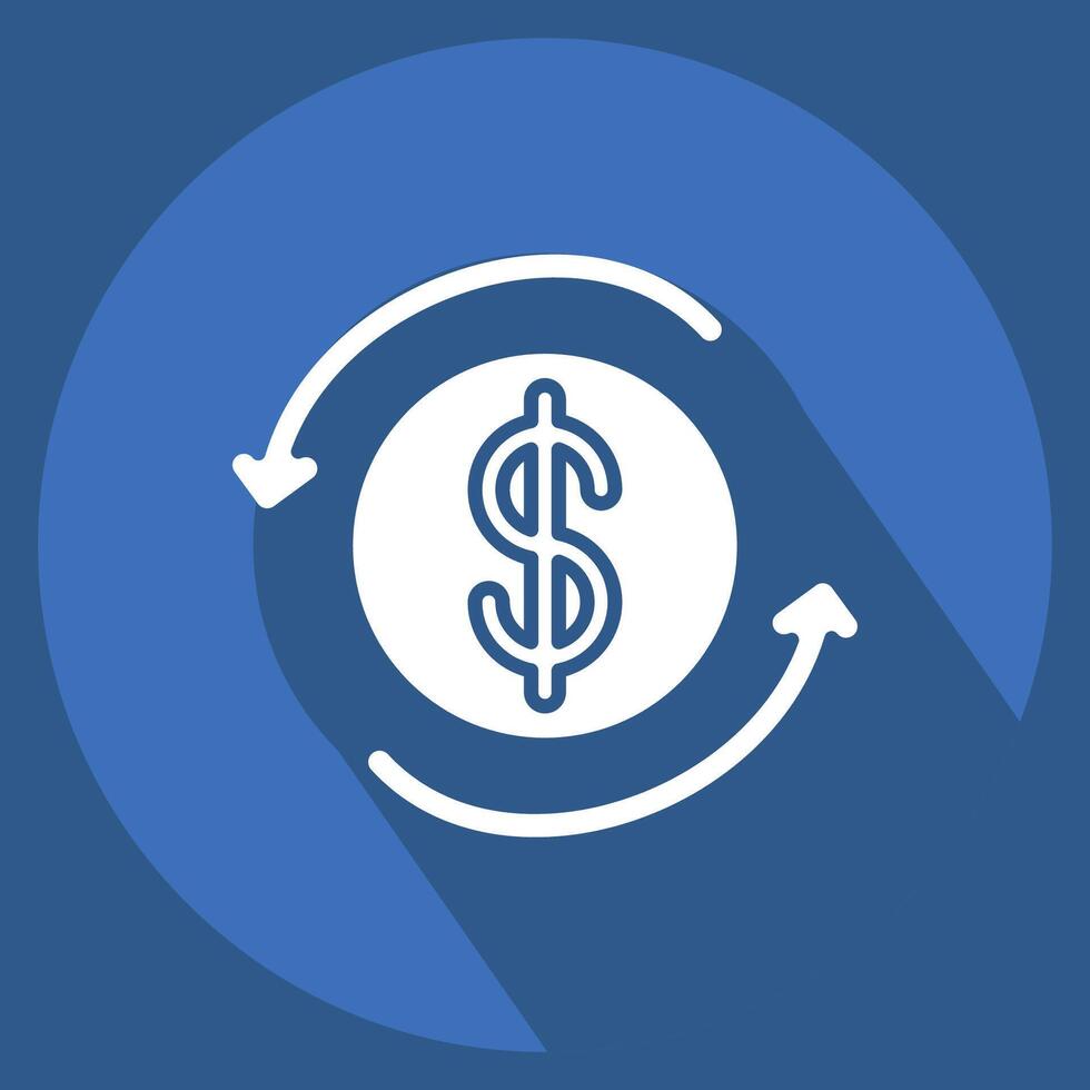 Icon Automatic Savings. related to Savings symbol. long shadow style. design editable vector