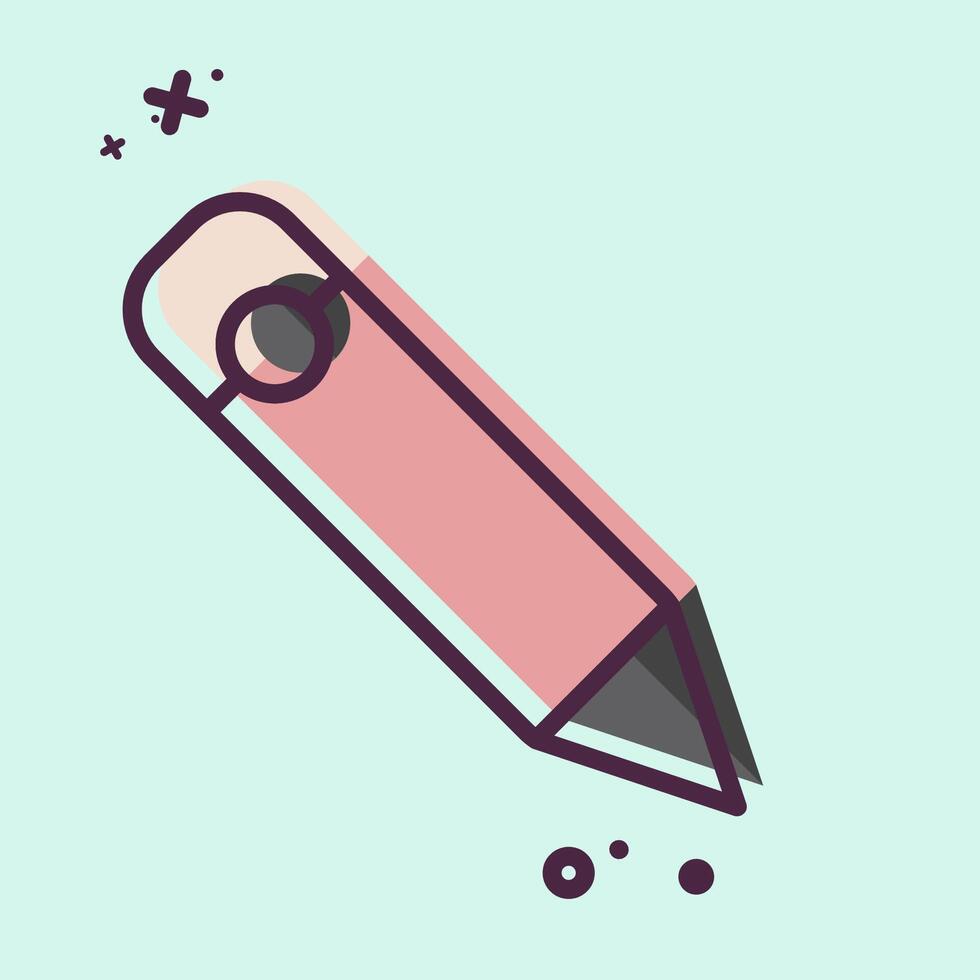 Icon Pencil. related to Kindergarten symbol. MBE style. design editable vector