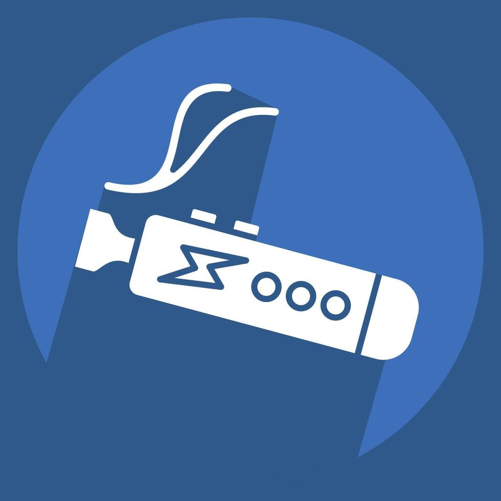 Icon Vape Pen. related to Smoking symbol. long shadow style. design editable vector