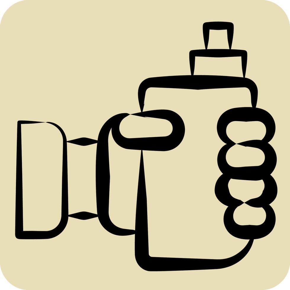 Icon Vaping. related to Vape symbol. hand drawn style. design editable vector