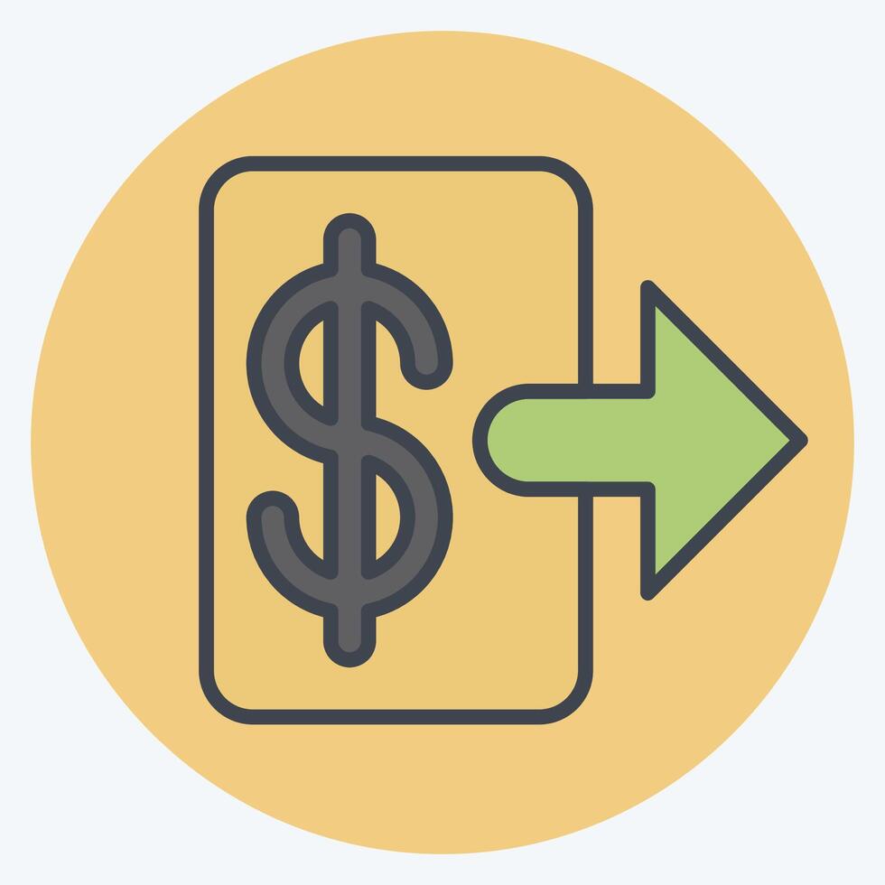 Icon Withdraw Money. related to Savings symbol. color mate style. design editable vector