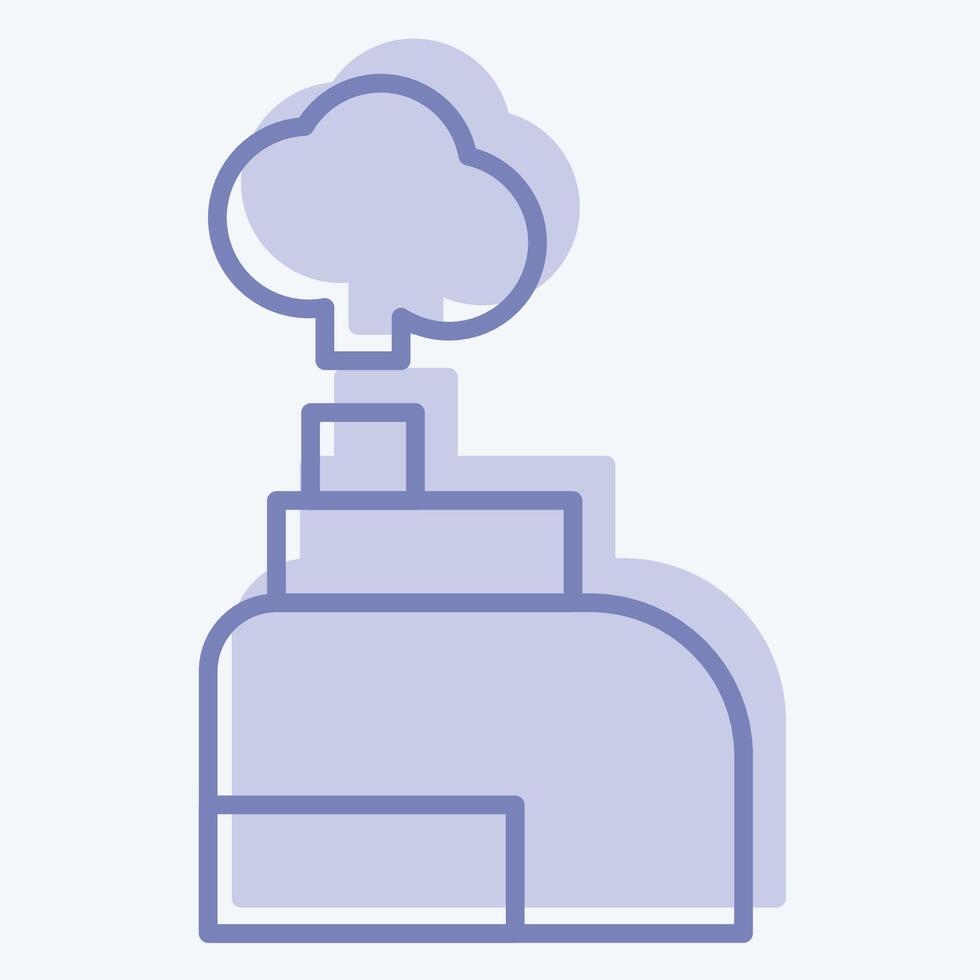 Icon Smoke. related to Vape symbol. two tone style. design editable vector
