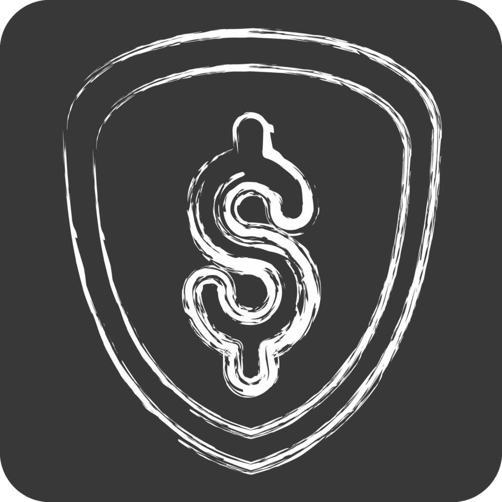 Icon Protection. related to Retirement symbol. chalk Style. design editable vector
