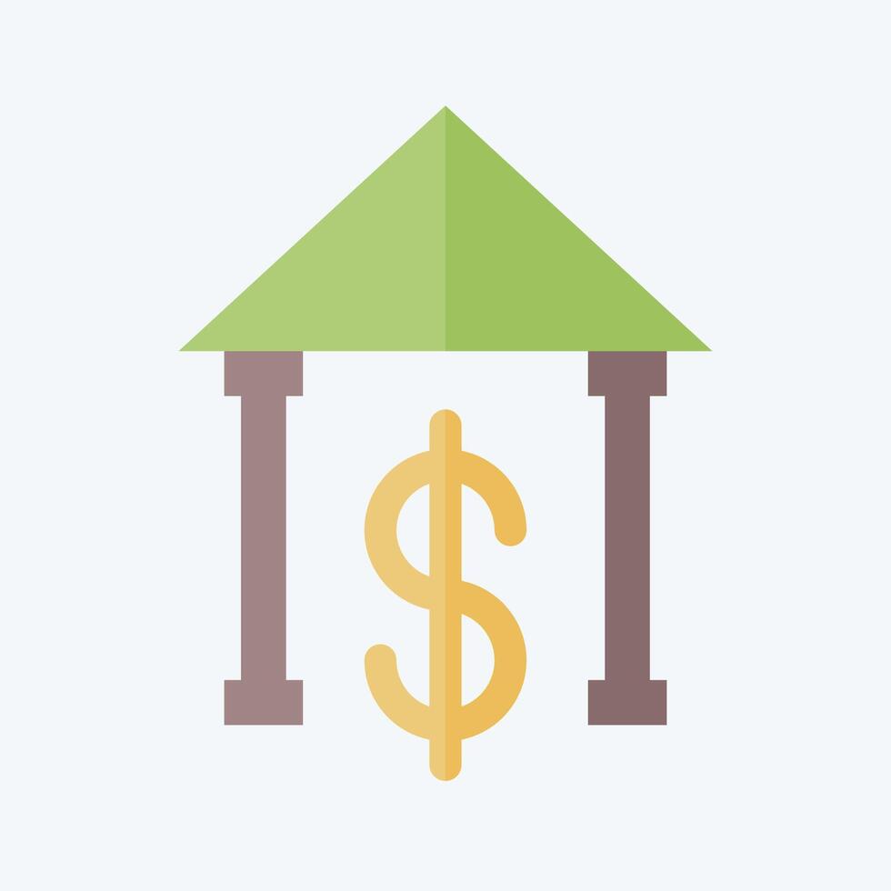 Icon Bank. related to Savings symbol. flat style. design editable vector