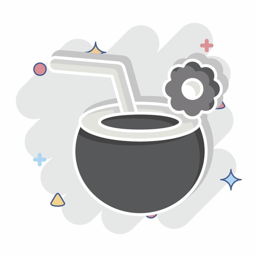 Icon Coconut. related to Summer symbol. comic style. design editable vector
