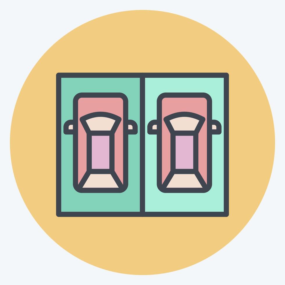 Icon Parking Area. related to Parking symbol. color mate style. design editable vector
