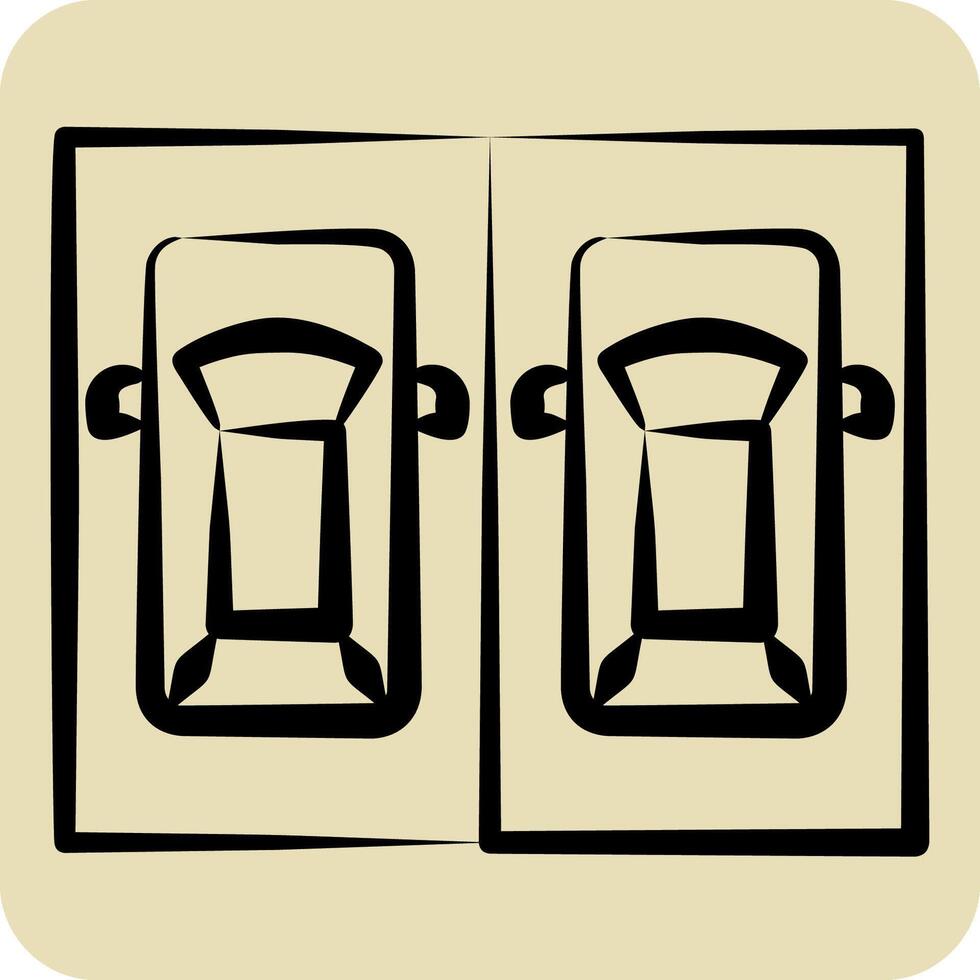Icon Parking Area. related to Parking symbol. hand drawn style. design editable vector