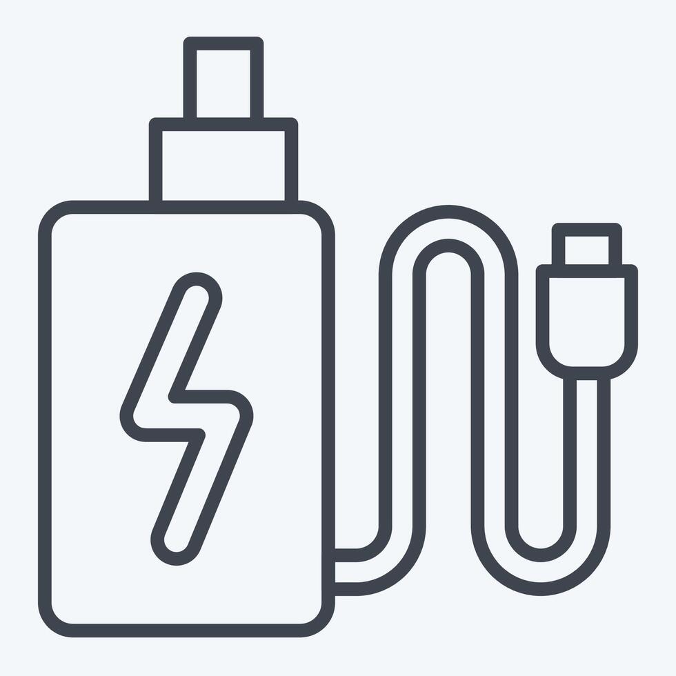 Icon Charging. related to Vape symbol. line style. design editable vector