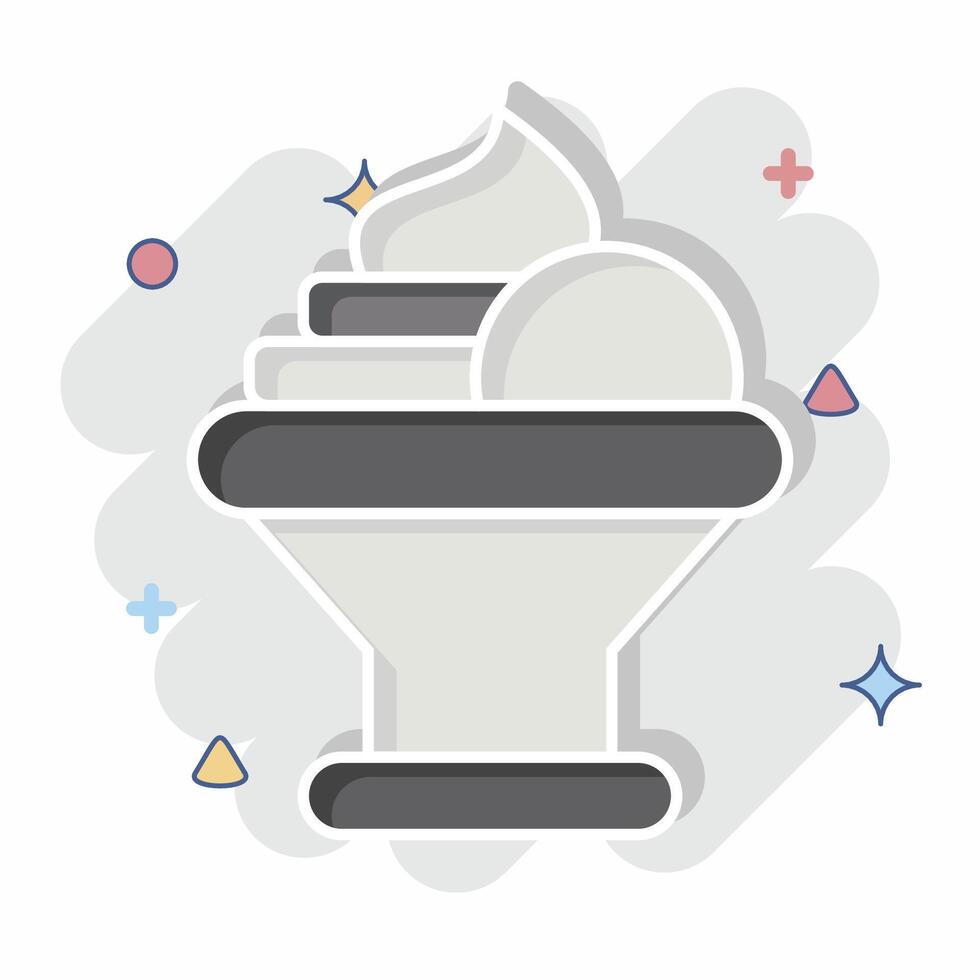 Icon Ice Creams. related to Summer symbol. comic style. design editable vector
