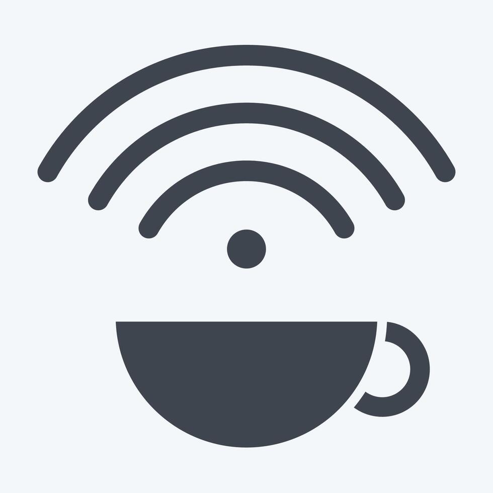 Icon Free Wifi. related to Restaurant symbol. glyph style. design editable vector