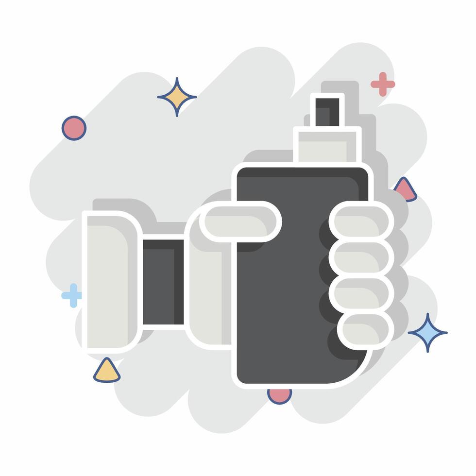 Icon Vaping. related to Vape symbol. comic style. design editable vector