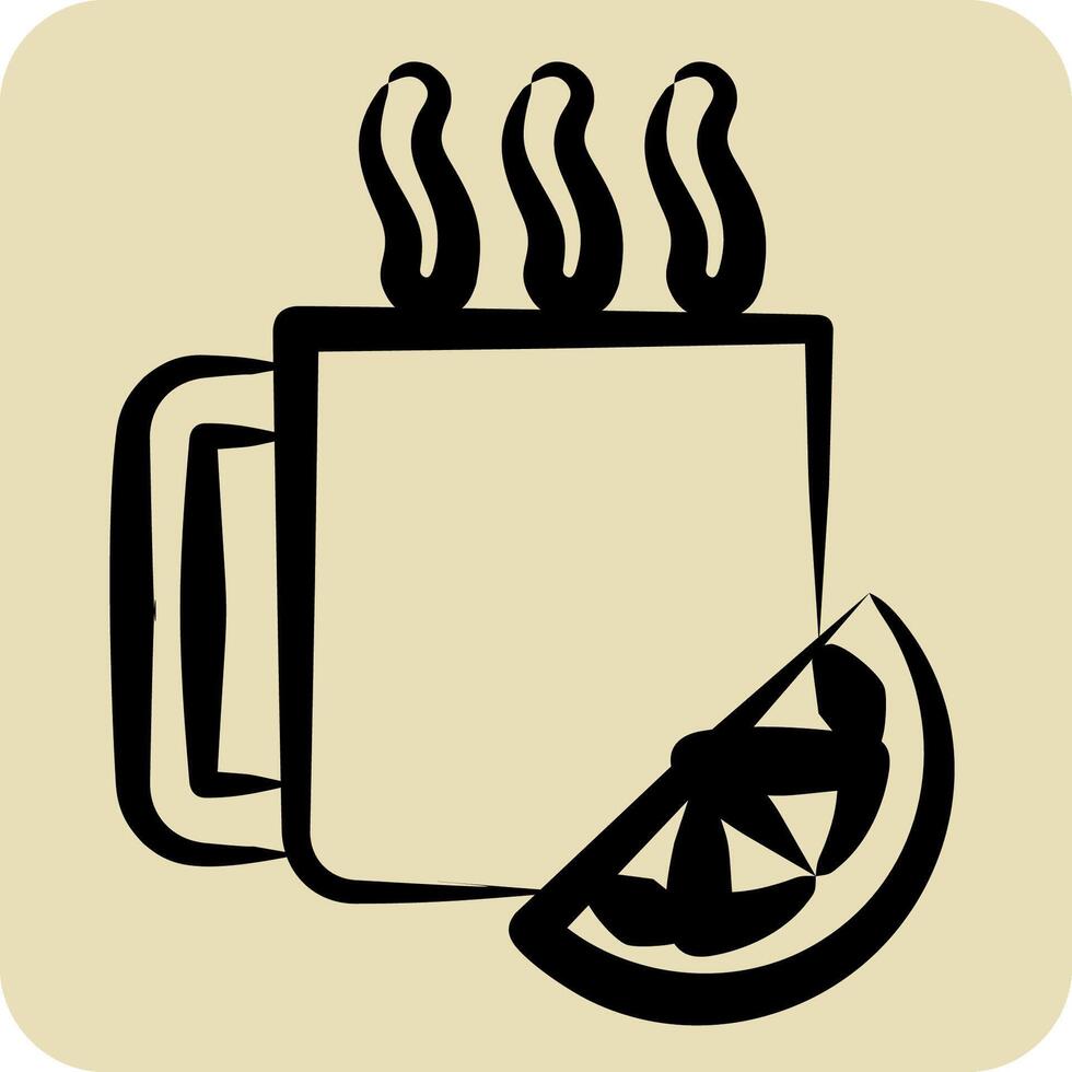 Icon Hot Drinks. related to Restaurant symbol. hand drawn style. design editable vector