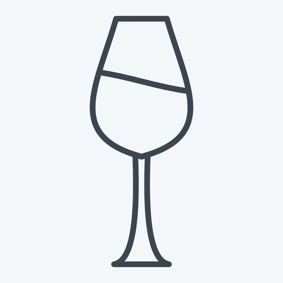 Icon Wine List. related to Restaurant symbol. line style. design editable vector