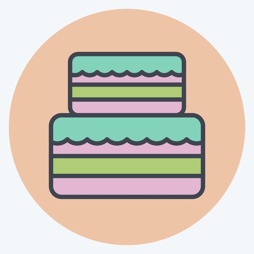 Icon Dessert. related to Restaurant symbol. color mate style. design editable vector