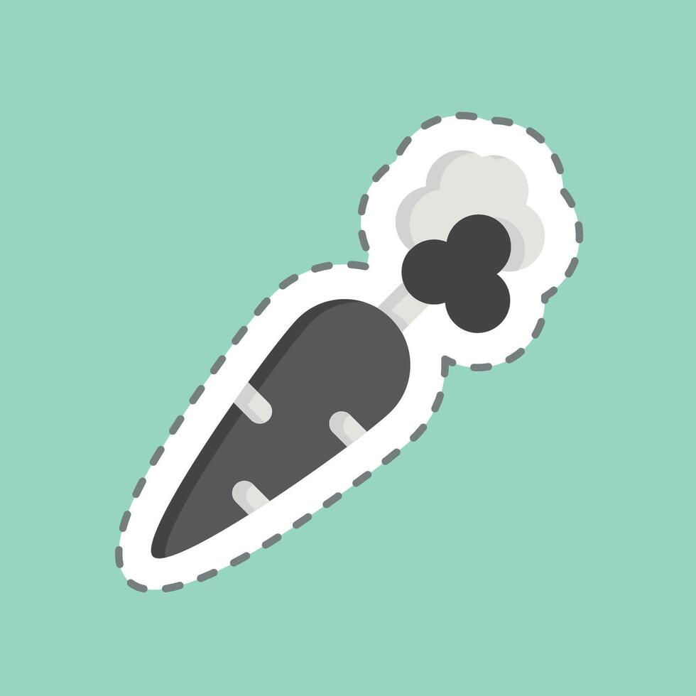 Sticker line cut Vegetarian Food. related to Restaurant symbol. design editable vector