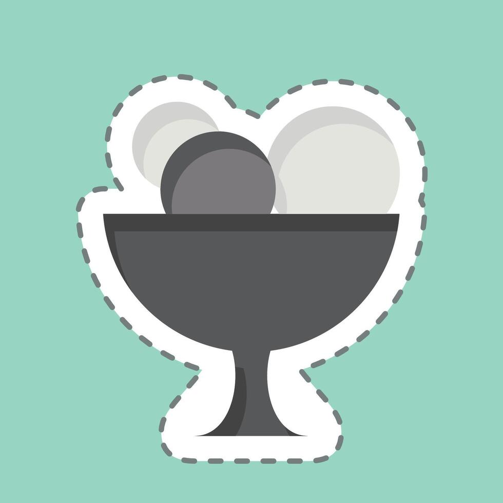 Sticker line cut Ice Cream. related to Restaurant symbol. design editable vector