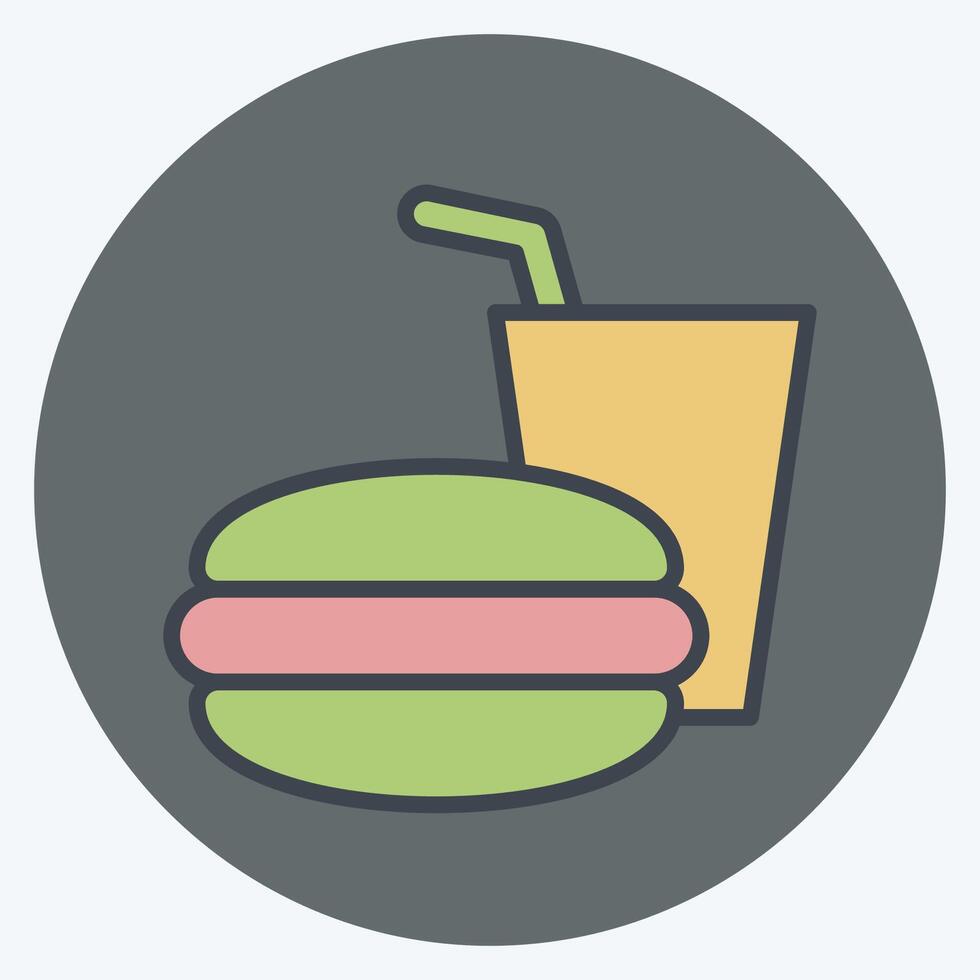 Icon Fast Food. related to Restaurant symbol. color mate style. design editable vector