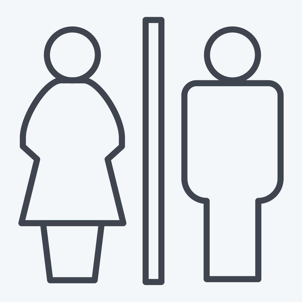 Icon Toilet. related to Restaurant symbol. line style. design editable vector