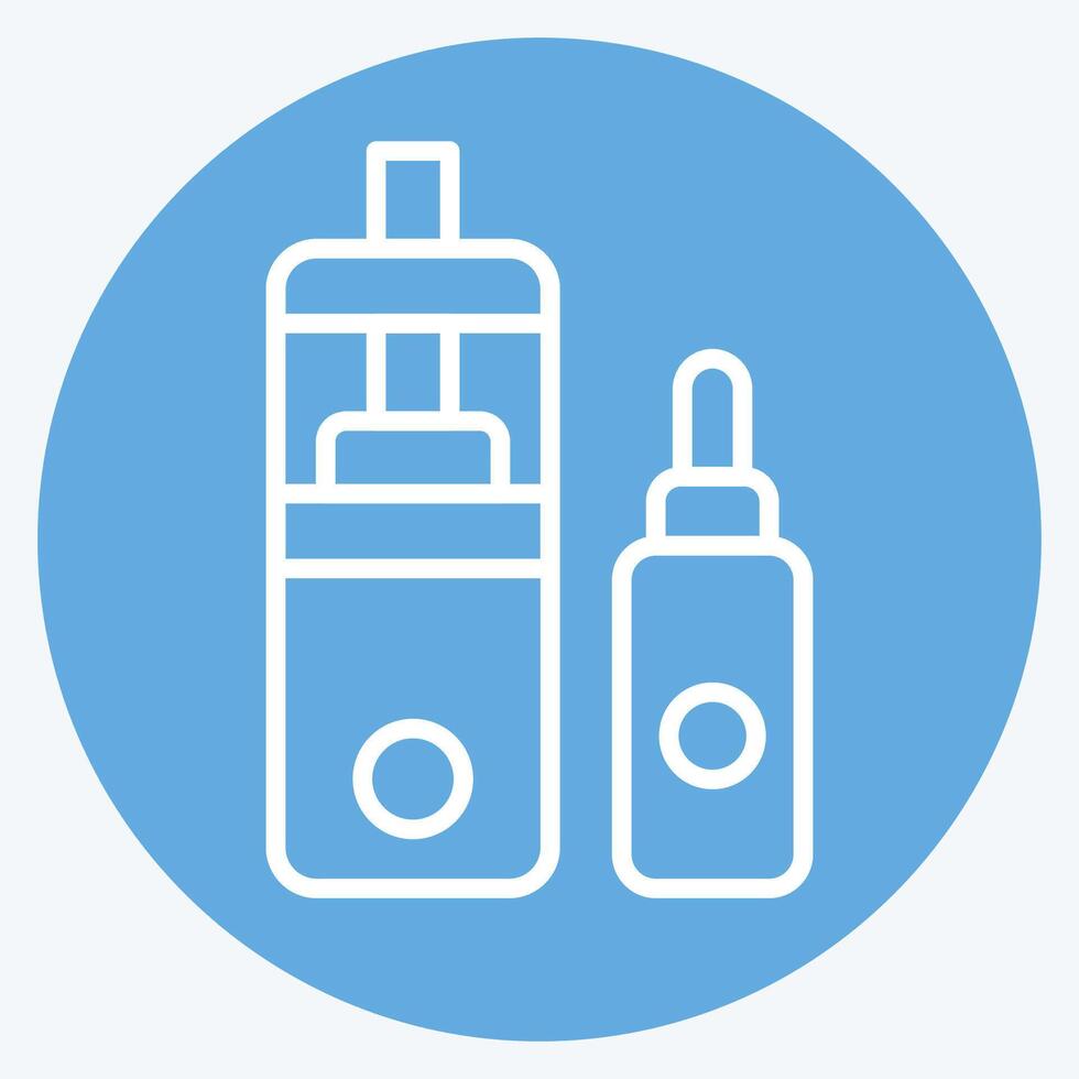Icon Vape and Liquid. related to Vape symbol. blue eyes style. design editable vector
