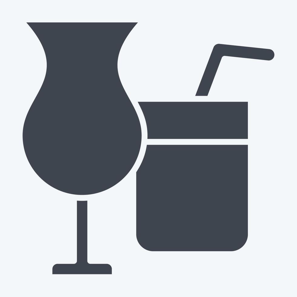 Icon Juices. related to Restaurant symbol. glyph style. design editable vector