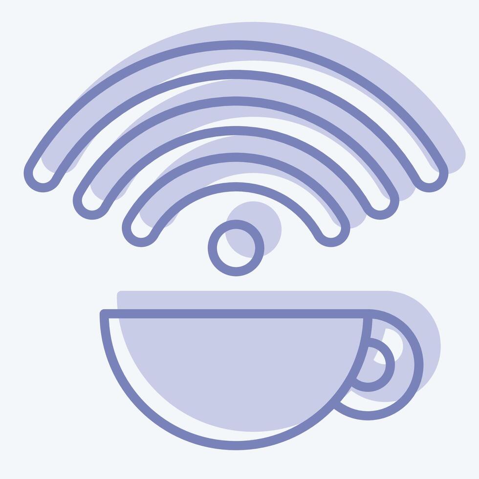 Icon Free Wifi. related to Restaurant symbol. two tone style. design editable vector