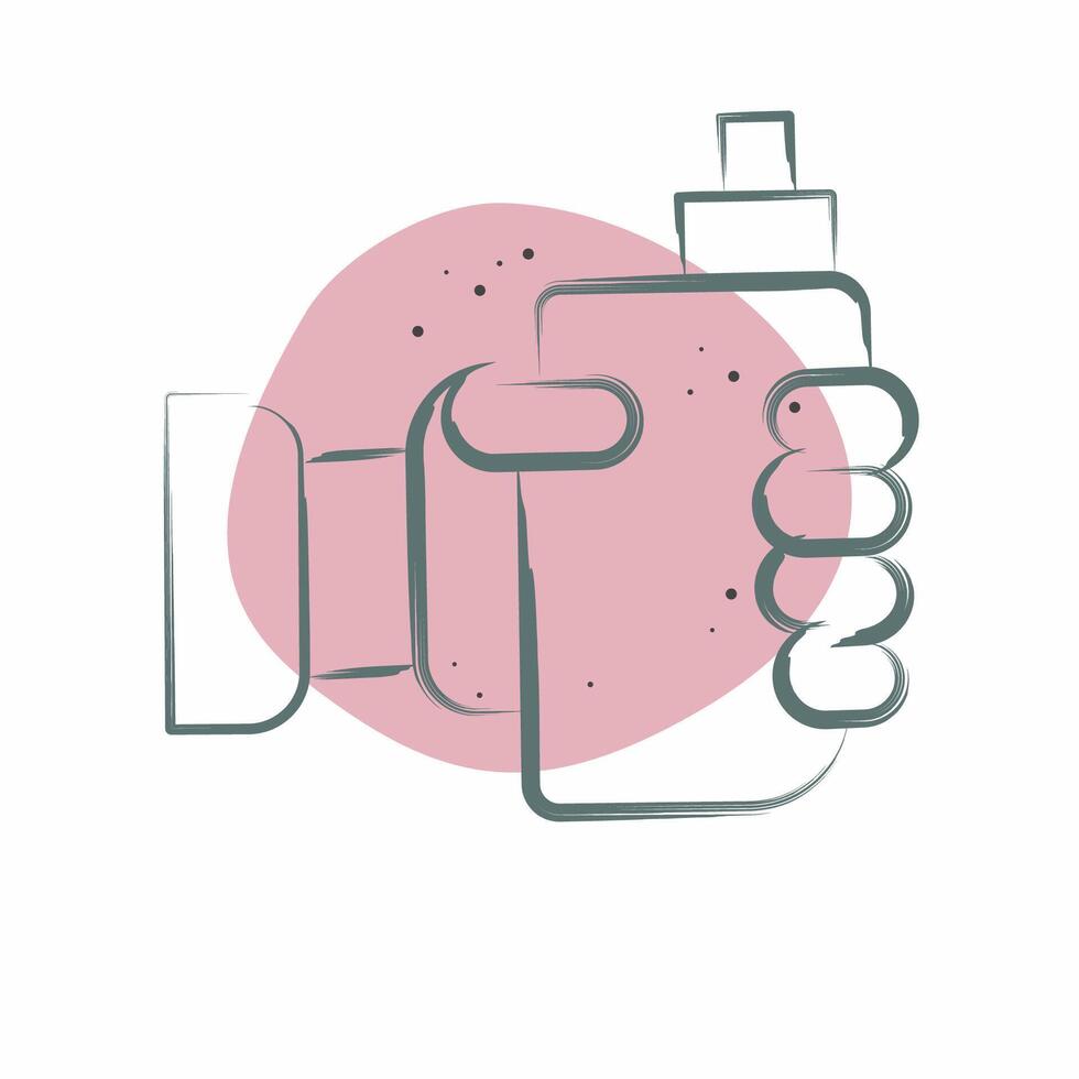 Icon Vaping. related to Vape symbol. Color Spot Style. design editable vector
