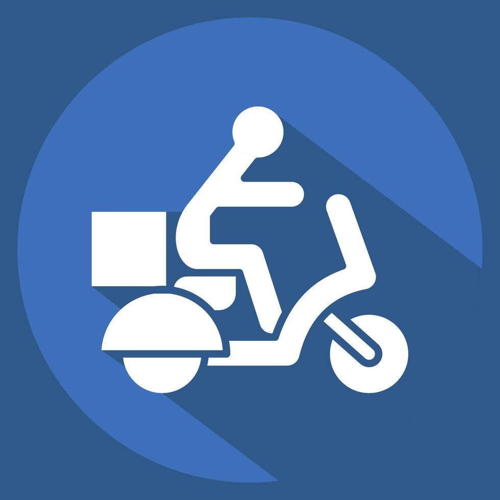 Icon Delivery. related to Restaurant symbol. long shadow style. design editable vector