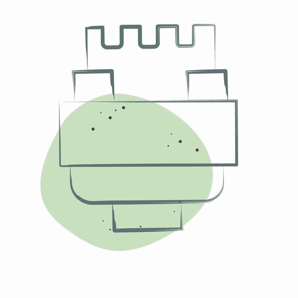 Icon Insulation. related to Vape symbol. Color Spot Style. design editable vector