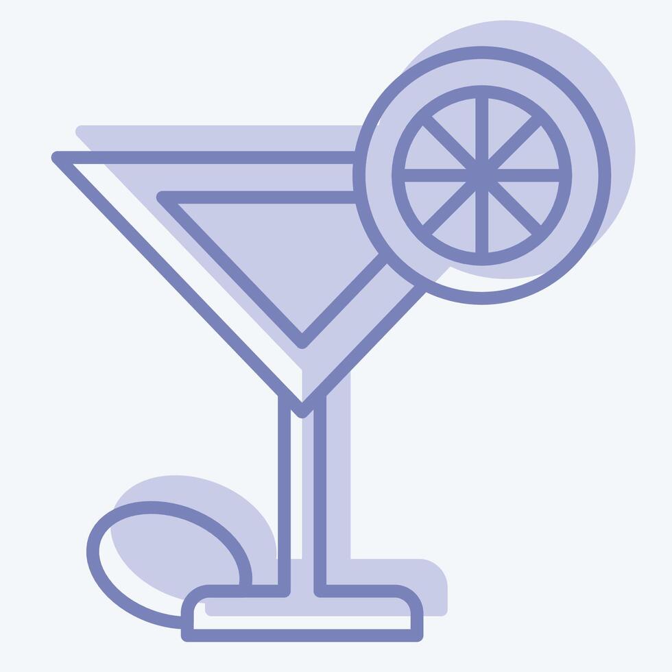 Icon Cocktails. related to Restaurant symbol. two tone style. design editable vector