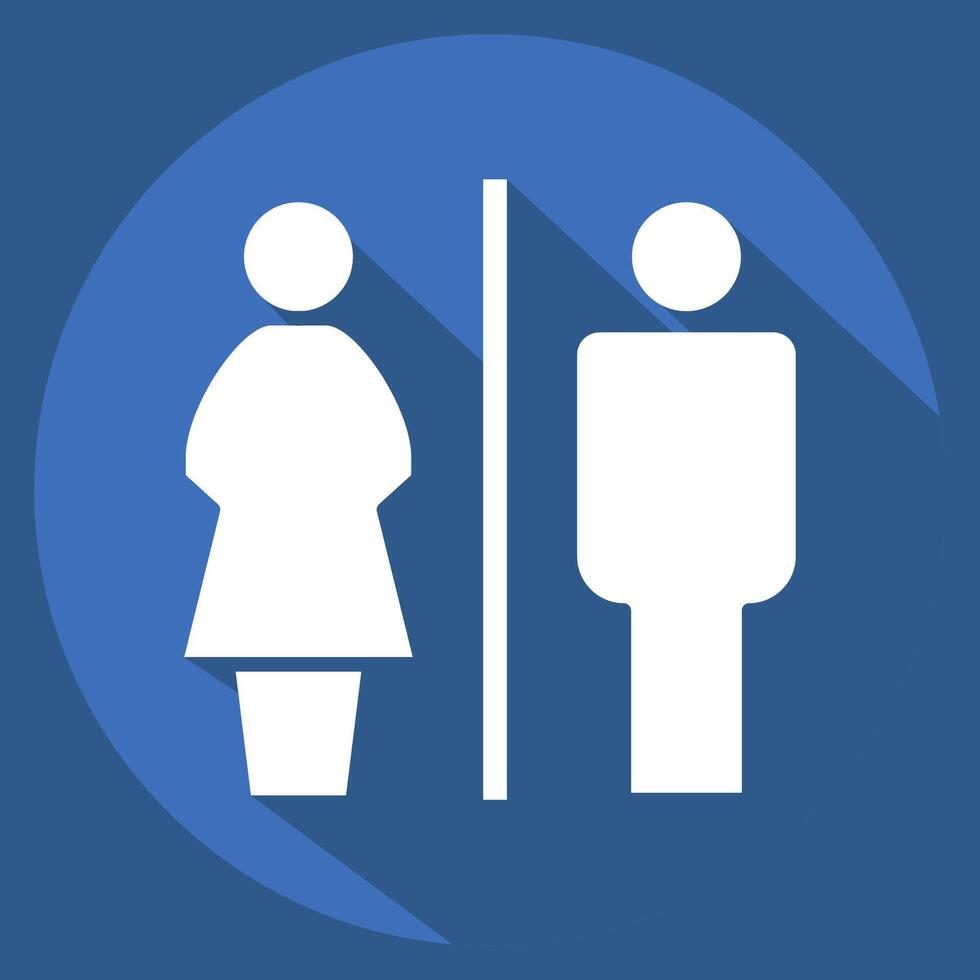 Icon Toilet. related to Restaurant symbol. long shadow style. design editable vector