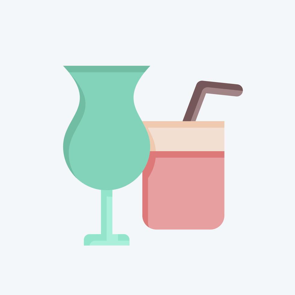 Icon Juices. related to Restaurant symbol. flat style. design editable vector