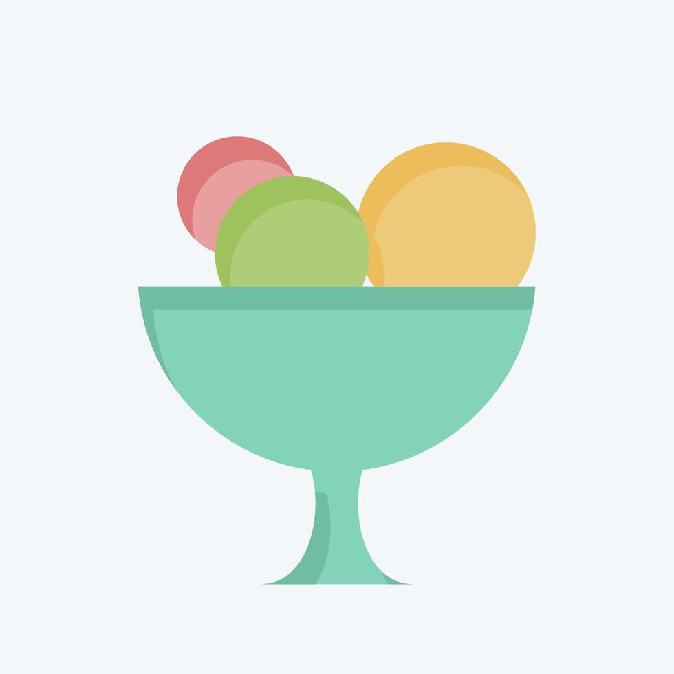 Icon Ice Cream. related to Restaurant symbol. flat style. design editable vector