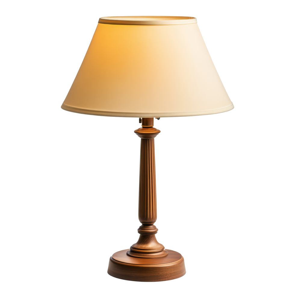 Elegant lamp with a beige shade on a transparent background for home decor and lighting solutions, Lamp isolated on transparent background png