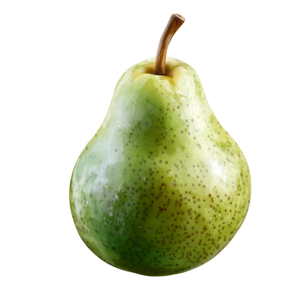 Fresh green pear isolated on a transparent background, showcasing its natural beauty and texture, Pear isolated on trransparent png