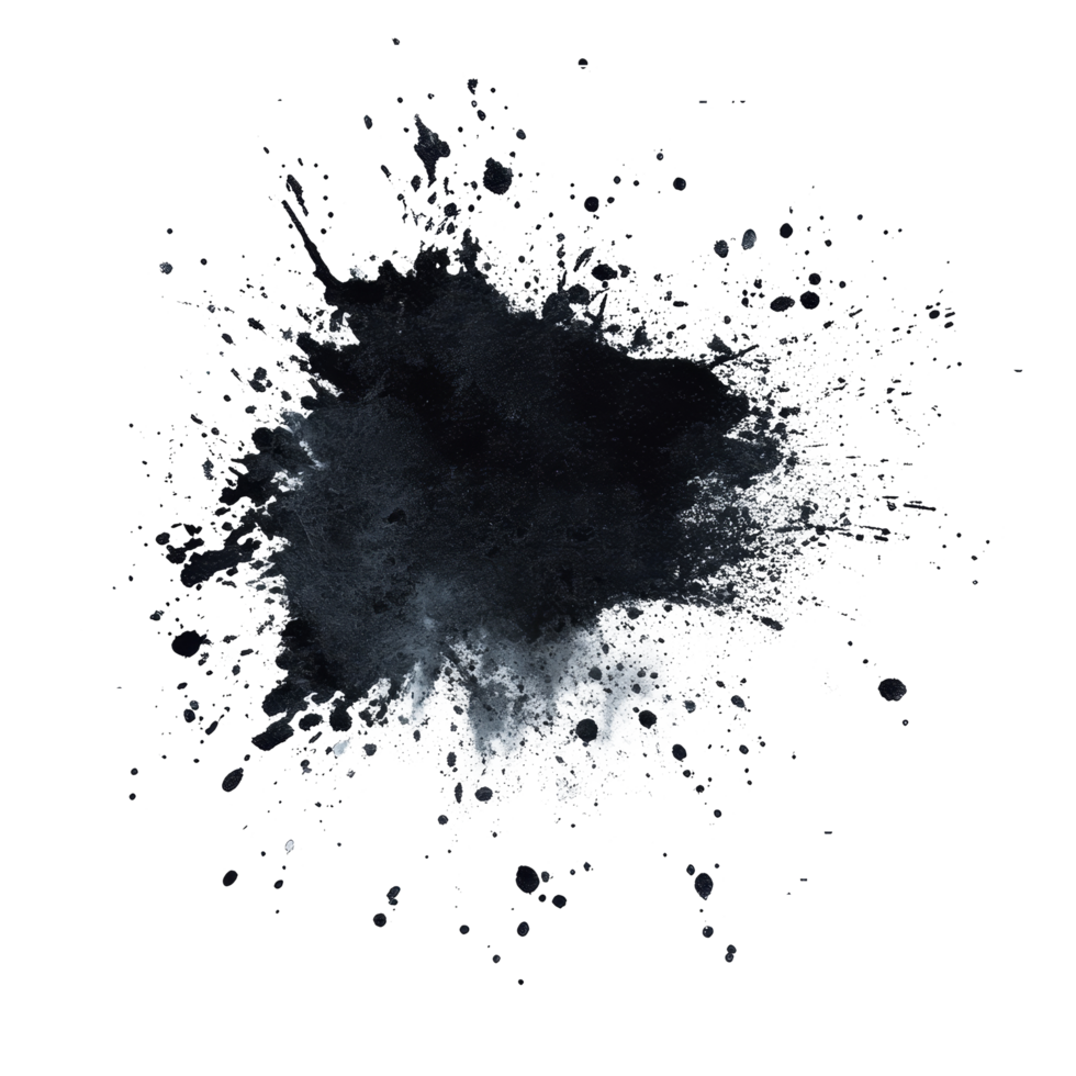 High quality black watercolor splash texture on transparent background for creative uses, Black Splash Texture HighQuality transparent background png