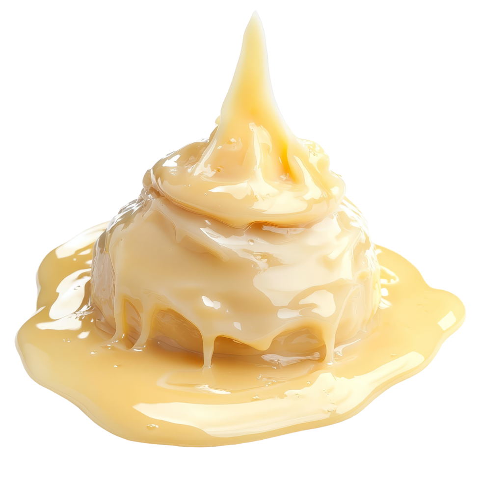 Creamy condensed milk isolated on a transparent background with a smooth texture and glossy appearance perfect for desserts or baking, Condensed milk isolated on transparent background Stock Photo png
