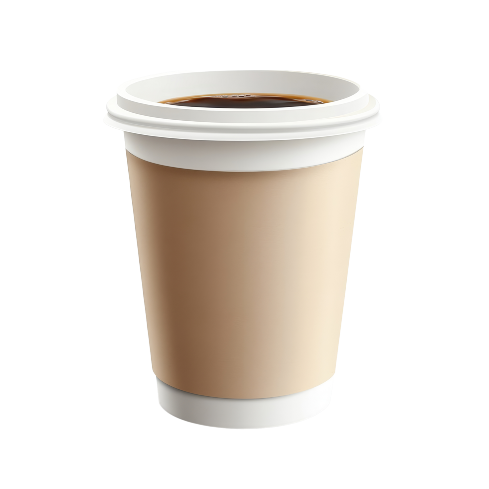 A simple, elegant paper coffee cup on a clean transparent background, paper cup for coffee isolated on transparent background png