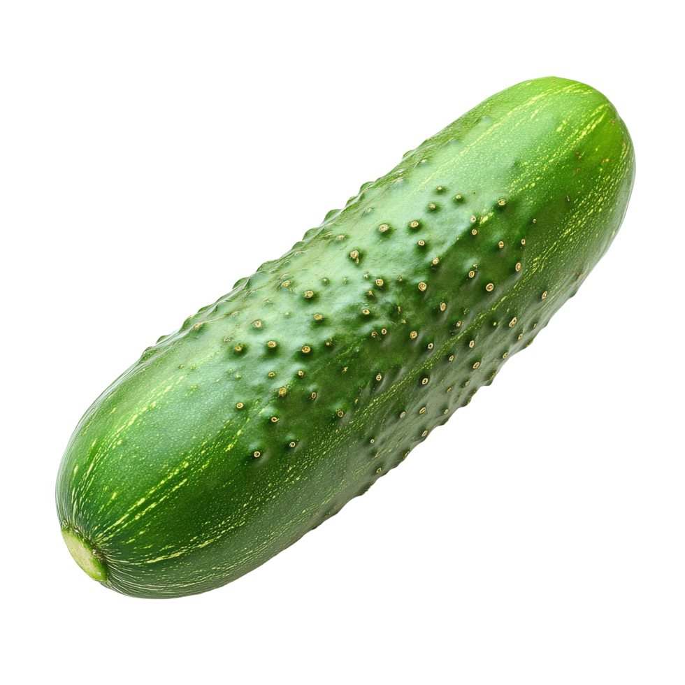 Fresh cucumber on a transparent background showcasing its vibrant green color and unique texture, ideal for healthy meals and snacks, cucumber isolated on transparent background png