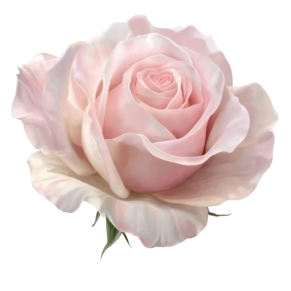Delicate pink rose with a single petal resting on a soft, translucent background, Pink rose with a single petal on a transparent background or transparent background png