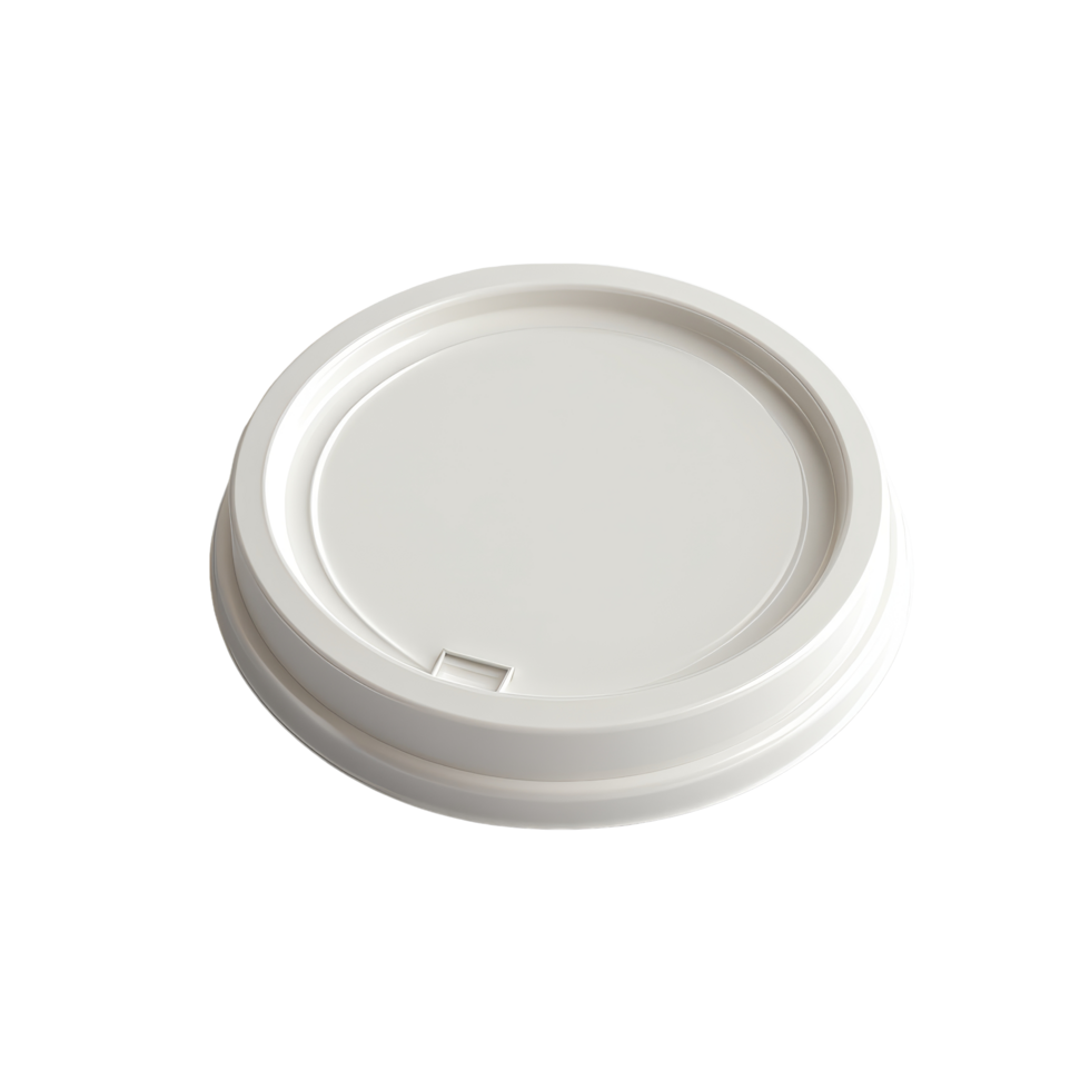 A simple transparent coffee lid resting on a clean transparent background, ready for a hot beverage or takeaway option, transparent coffee lid on transparent backgroundfile png