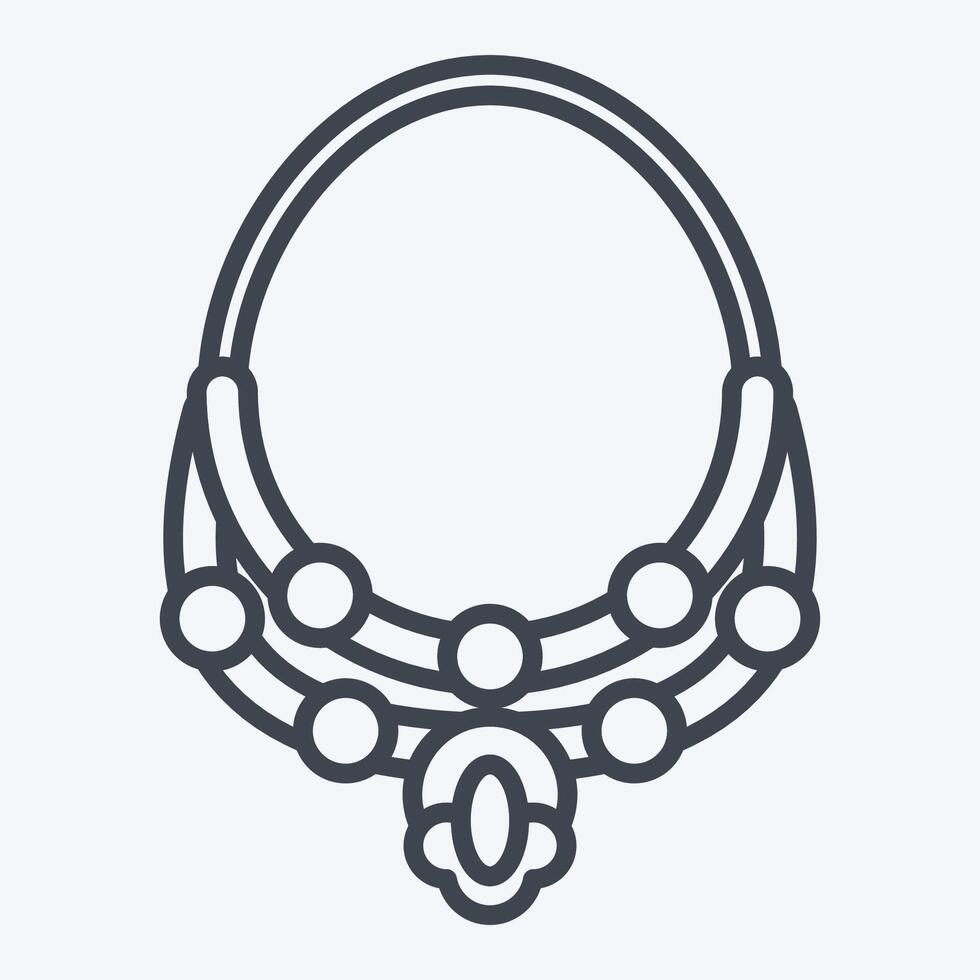 Icon Necklace. related to Summer symbol. line style. design editable vector
