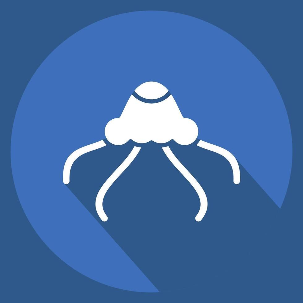 Icon Jelly Fish. related to Summer symbol. long shadow style. design editable vector