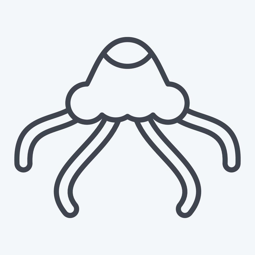 Icon Jelly Fish. related to Summer symbol. line style. design editable vector