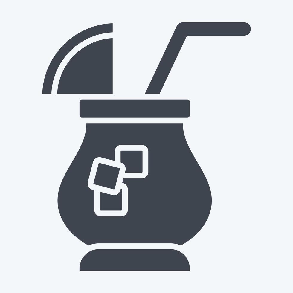 Icon Cocktail. related to Summer symbol. glyph style. design editable vector