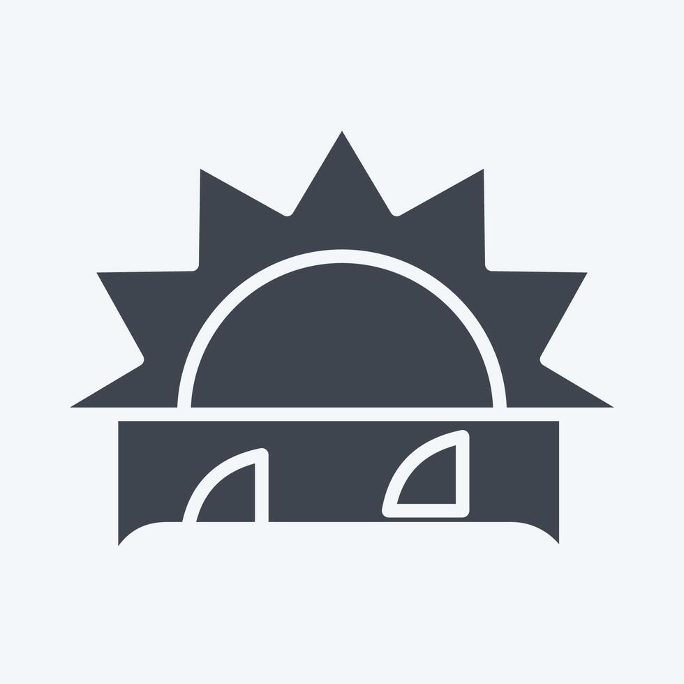 Icon Sunset. related to Summer symbol. glyph style. design editable vector